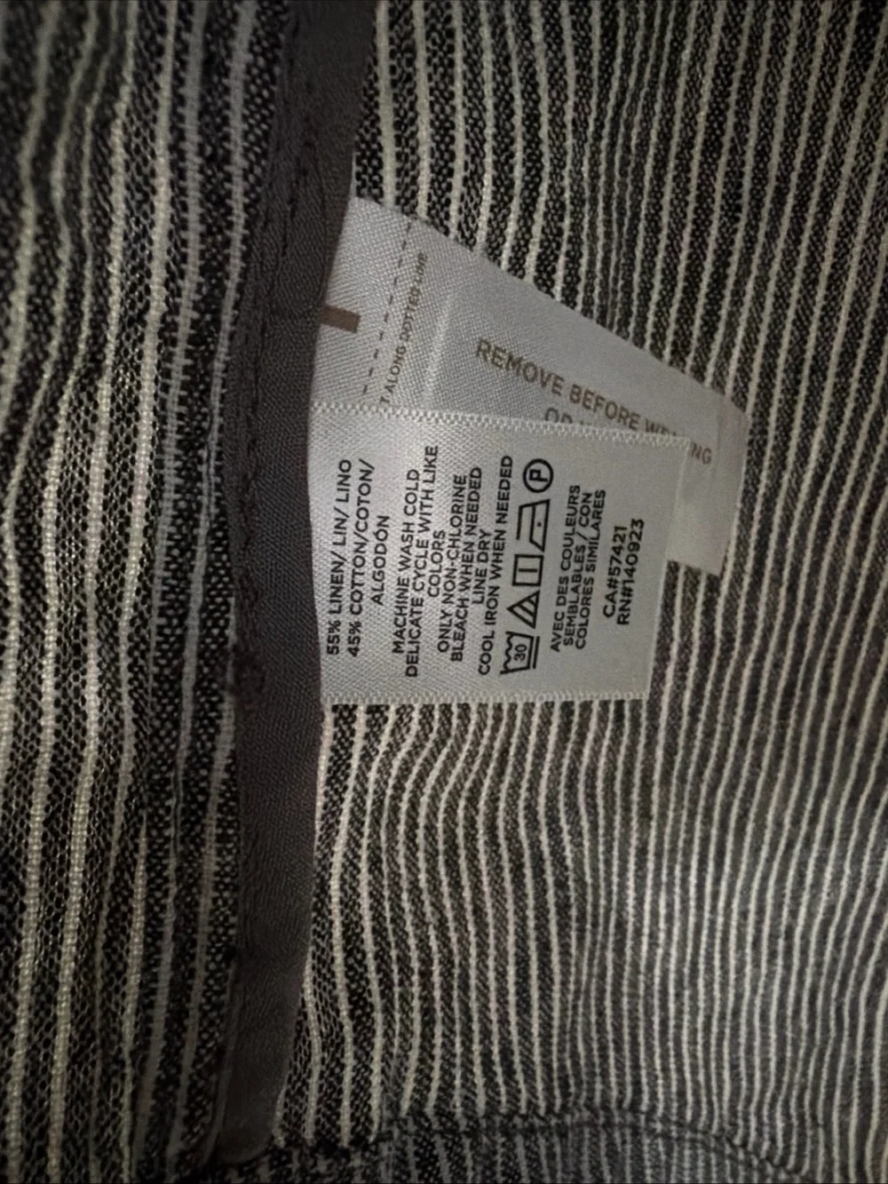 LOFT Gray Pinstripe Utility Jacket with Button Front
